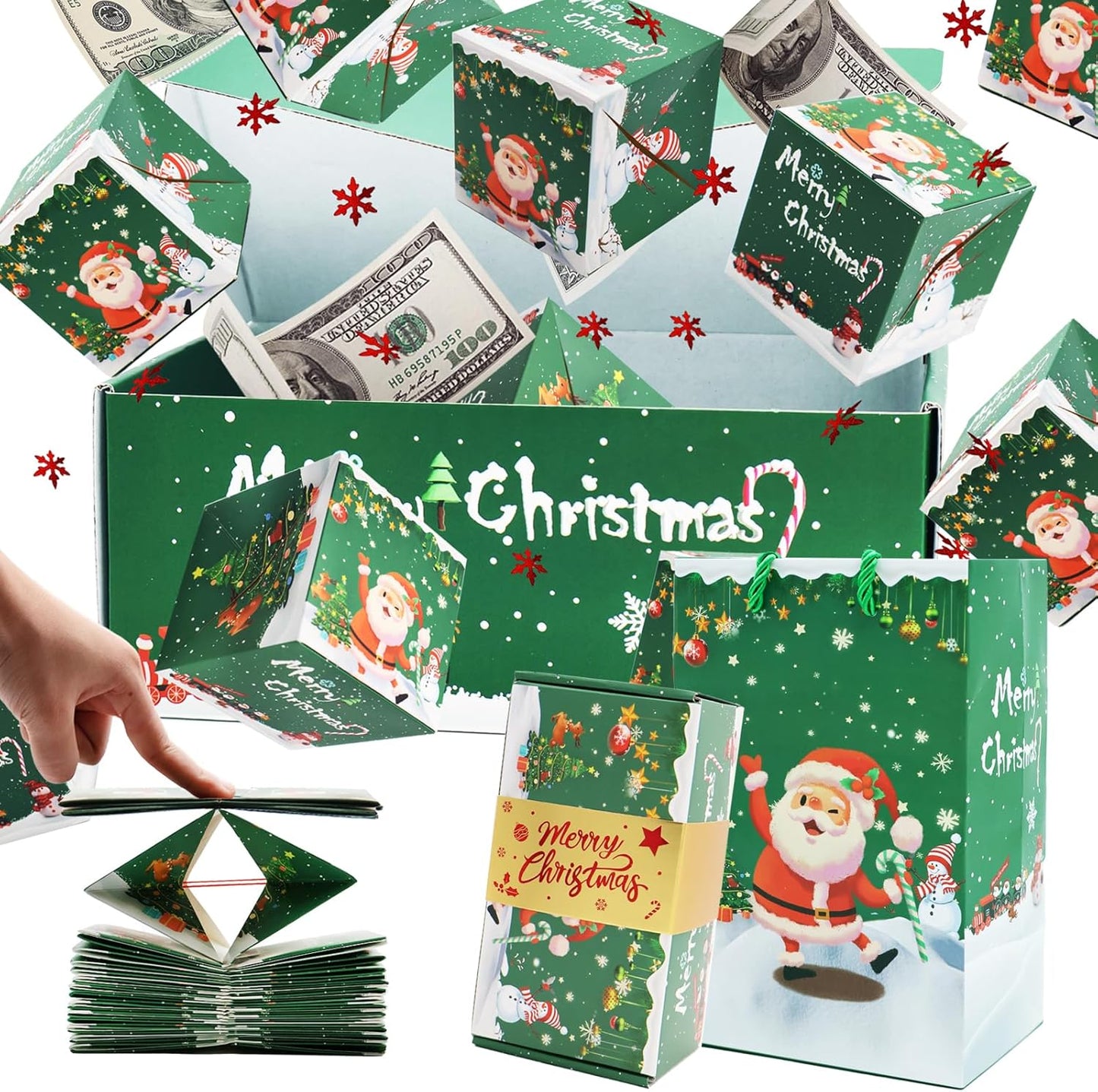 🎁Christmas Pop-up Surprise Gift BoxUnique Folding Bouncing Red Envelope Gift Box🎁