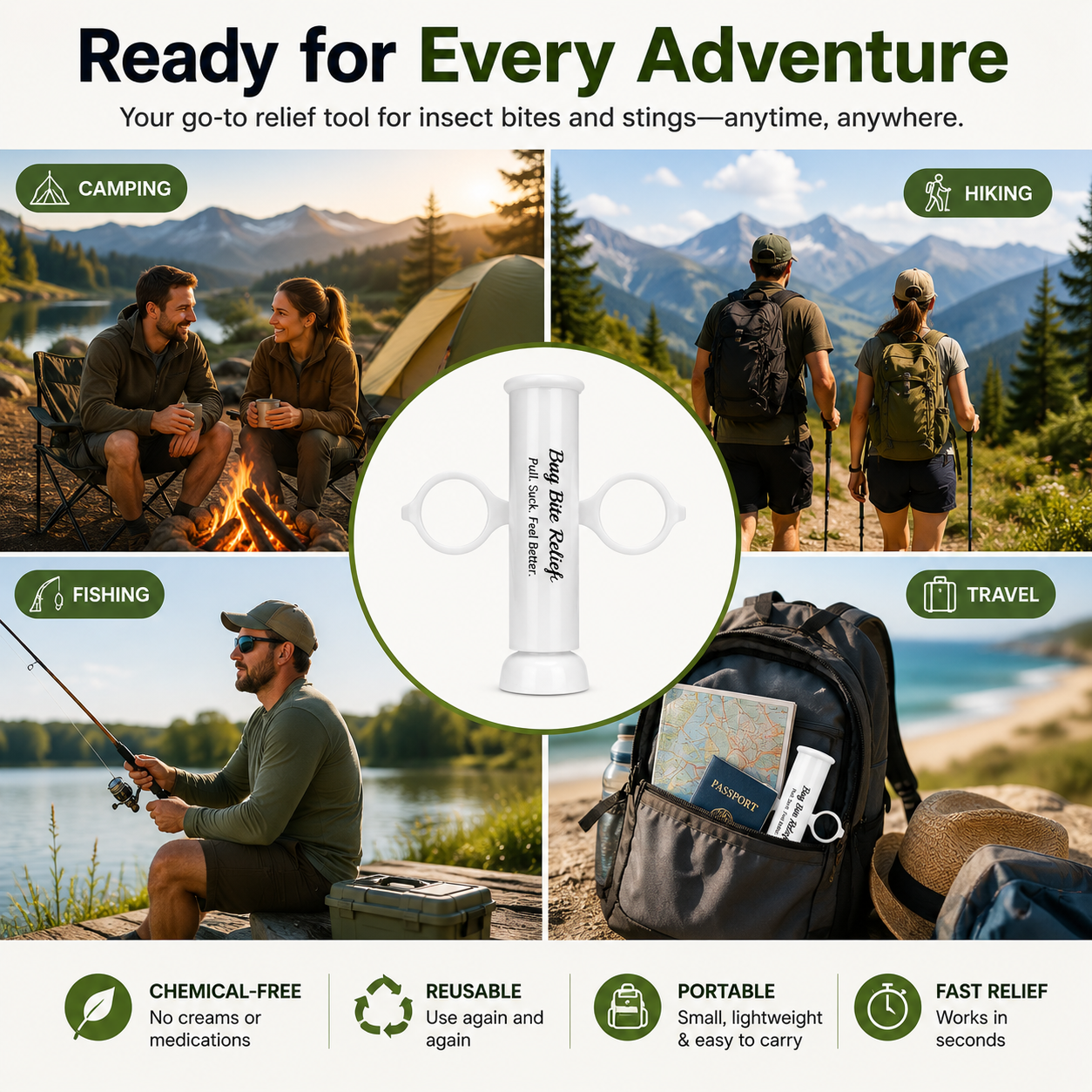 Stop Mosquito Bite Itch In Seconds-Reusable, Portable & Chemical-Free
