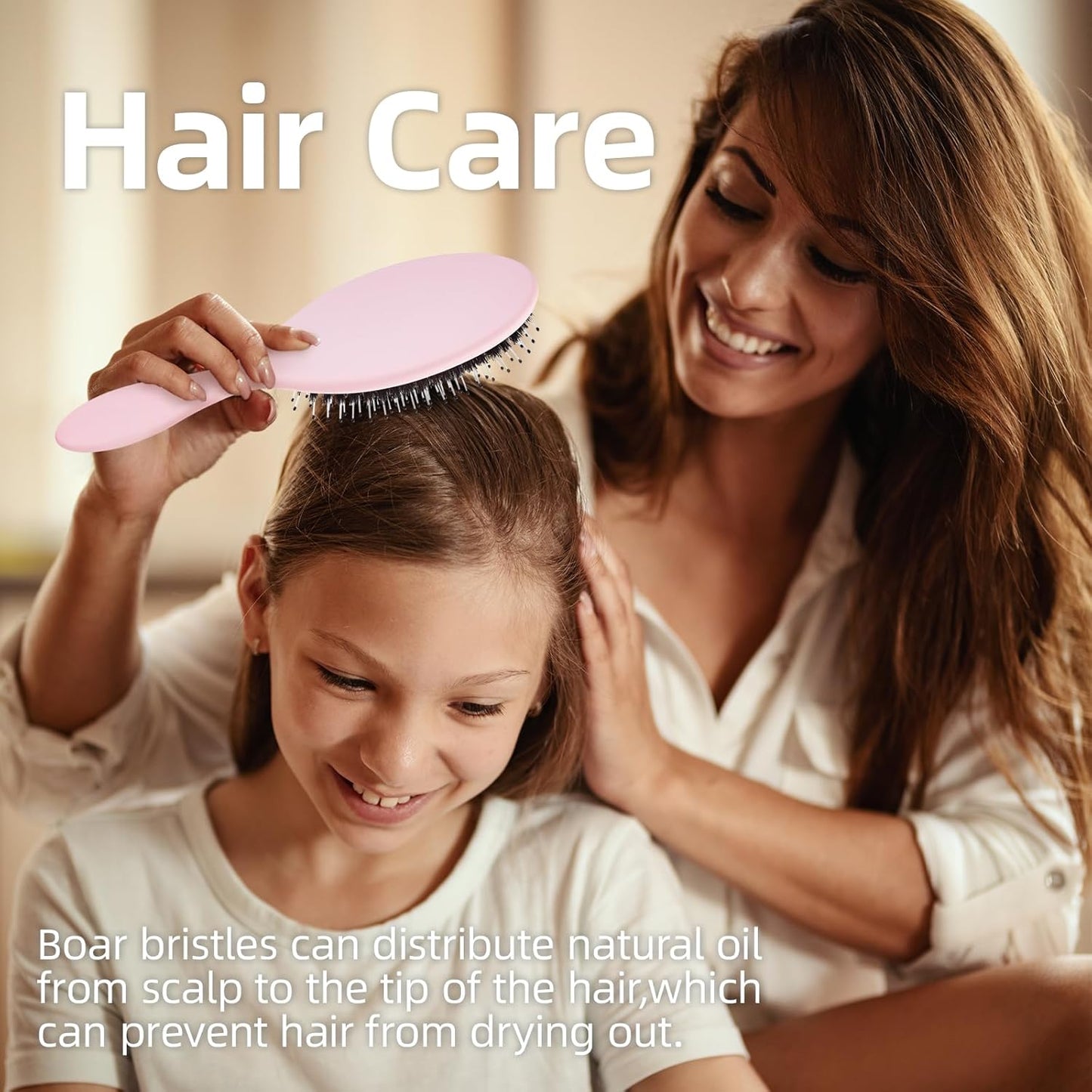 Boar Bristle Brush with Nylon Bristles and Microsphere Massaging Tips