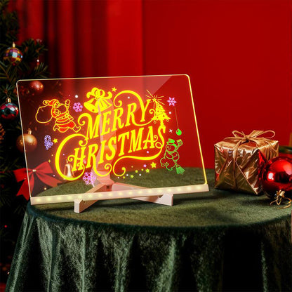 🎄Best Christmas Gift🎄 Acrylic Dry Erase Neon Art Board with Markers