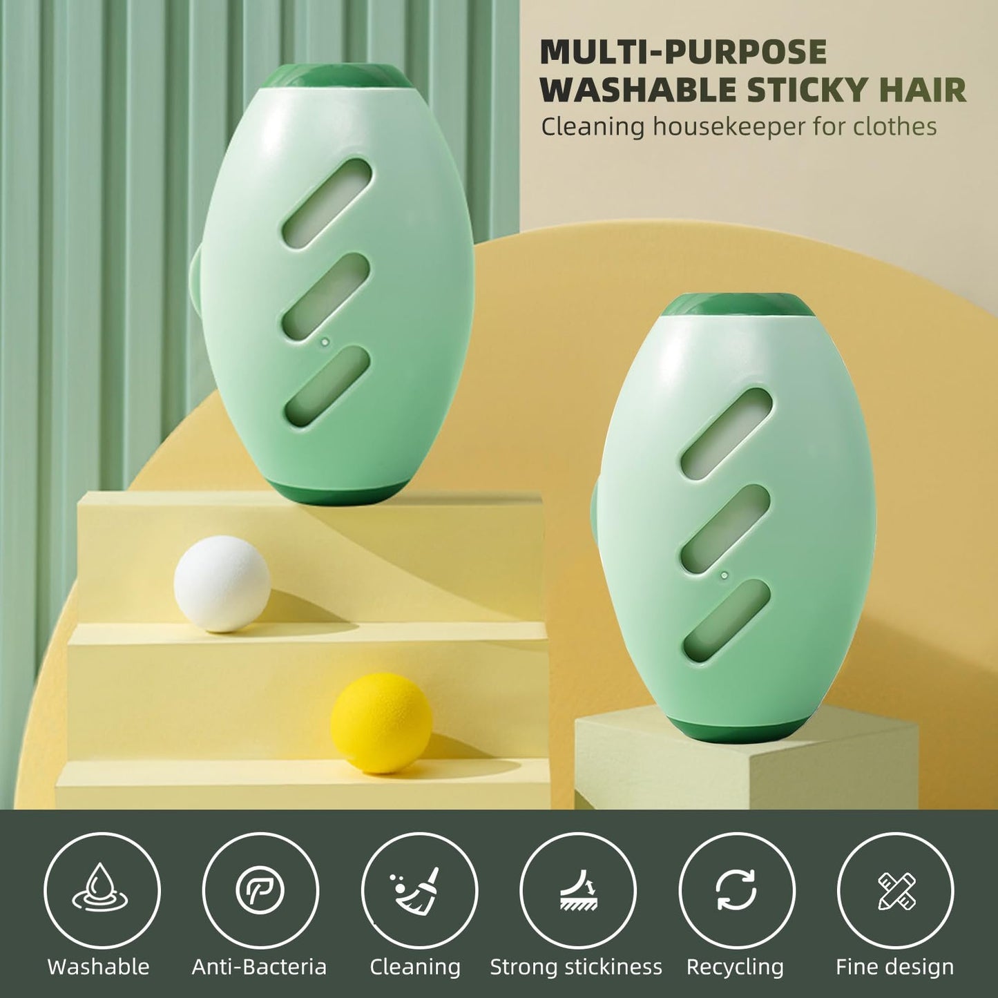 【Flash Sale 70% OFF🔥】Reusable Sticky Lint Roller 2-Pack