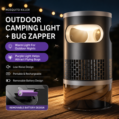 2-in-1 Outdoor Bug Mosquito Zapper Lantern For Patio, Camping & Backyard Nights