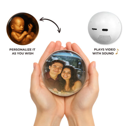 🎅Christmas Flash Deal 65% OFF🎁  Memory Sphere Lamp Digital Picture Frames, 2.7" DIY Custom 3D Video Crystal Spheres