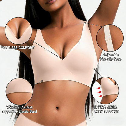 Wireless Deep V Push-Up Bralette — Ultra-Soft Comfort T-Shirt Bra