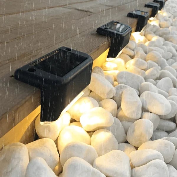 🎄 Solar Deck Lights, Automatically ON/OFF💡 4 PCS IN 1 Set