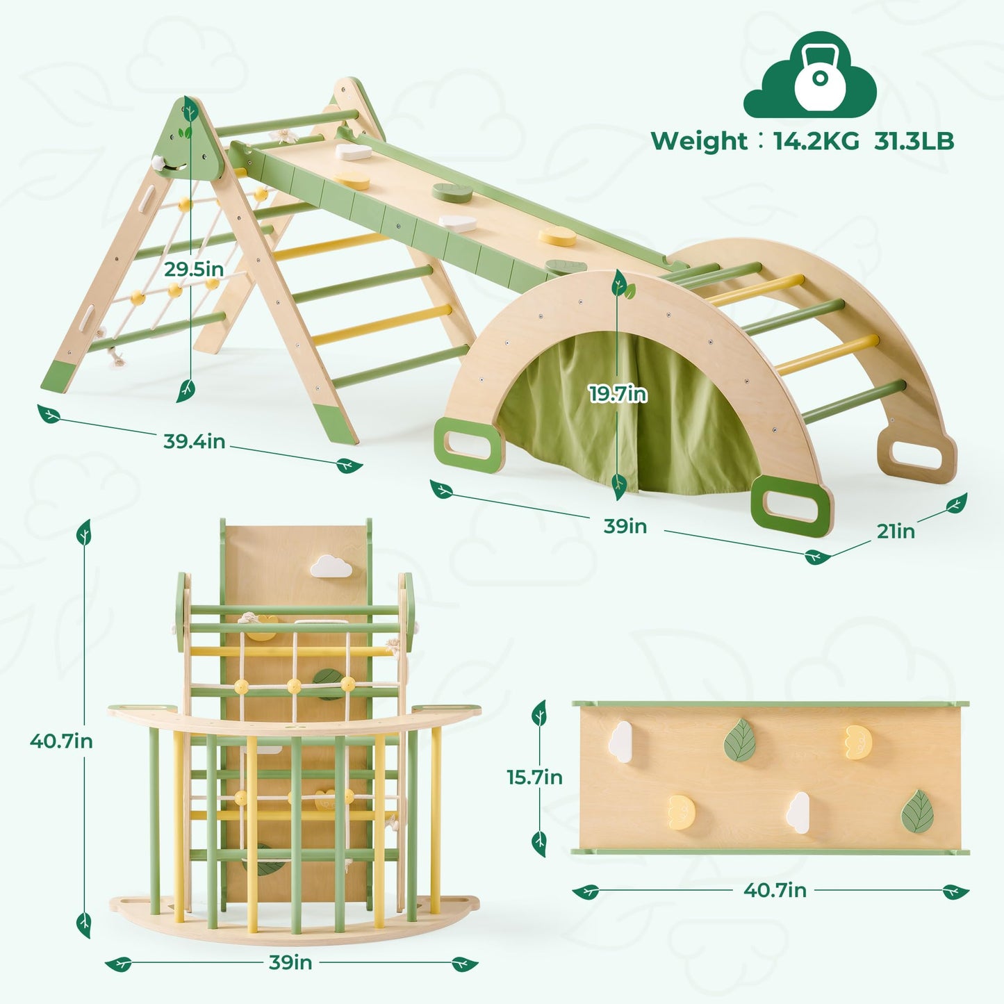ROBUD 5 in 1 Toddler Climbing Toys Set