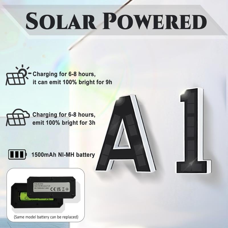 🔥Hot Sale 49% OFF🎁✨ Solar Lighted House Number - Waterproof LED Address Sign