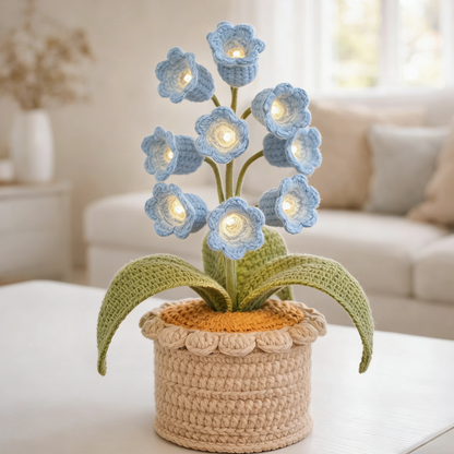 🌸 Lily of the Valley Lamp, Handmade Crochet Artificial Flower Night Light — 🎁Perfect for Valentine’s Day & Mother’s Day
