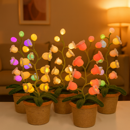 🌸 Lily of the Valley Lamp, Handmade Crochet Artificial Flower Night Light — 🎁Perfect for Valentine’s Day & Mother’s Day
