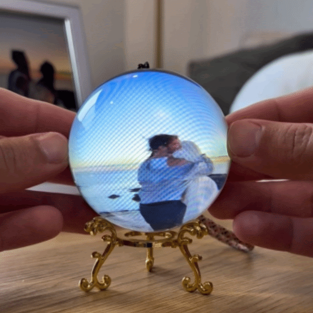 🎅Christmas Flash Deal 65% OFF🎁  Memory Sphere Lamp Digital Picture Frames, 2.7" DIY Custom 3D Video Crystal Spheres