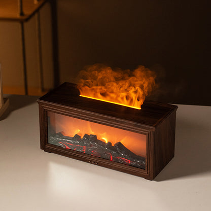 🎄Christmas Sale - 59% OFF🎁300ml Fireplace Flame Diffuser & Humidifier – Ultrasonic Essential Oil Mist Maker with Remote, 7-Color LED Light