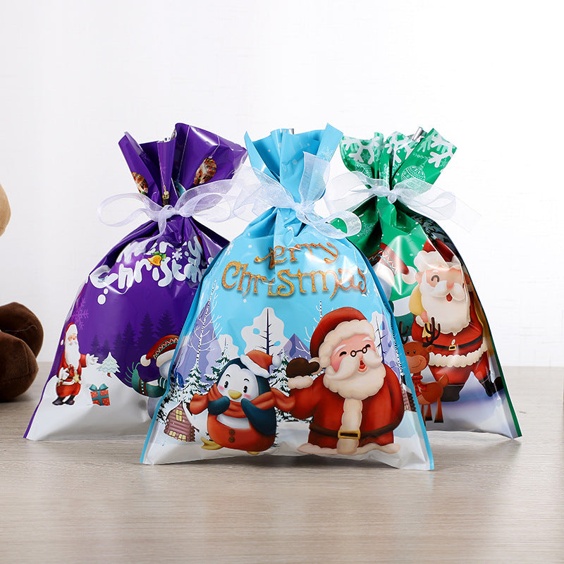 🎁 Christmas Drawstring Gift Bags🎄 — Assorted Sizes for Easy Holiday Wrapping
