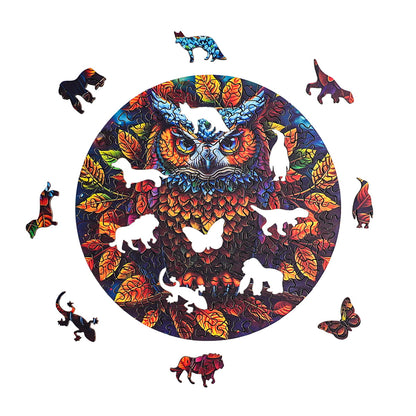ROBOTIME Moonlight Owl Wooden Jigsaw Puzzle with Frame