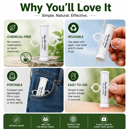 Stop Mosquito Bite Itch In Seconds-Reusable, Portable & Chemical-Free