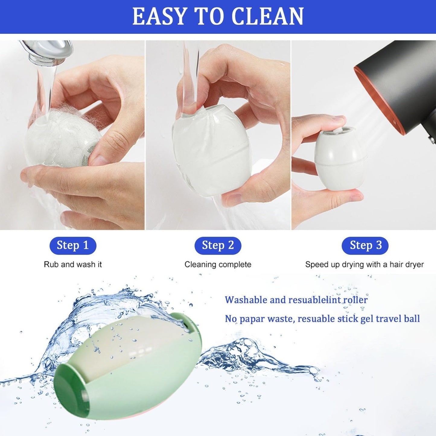 【Flash Sale 70% OFF🔥】Reusable Sticky Lint Roller 2-Pack