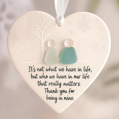 🌊Heart-Shaped Sea Glass Friendship Decor✨ Shaped by Nature & Crafted by Hand💝