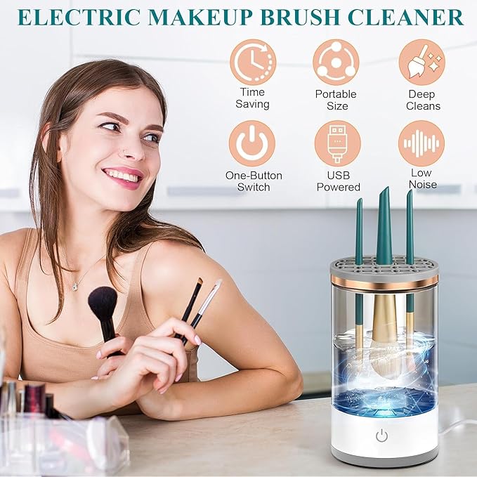 [🔥Flash Sale 49% OFF🔥] 30-second Automatic Makeup Brush Cleaner for Ageless Skin & Pristine Makeup