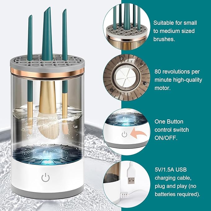 [🔥Flash Sale 49% OFF🔥] 30-second Automatic Makeup Brush Cleaner for Ageless Skin & Pristine Makeup