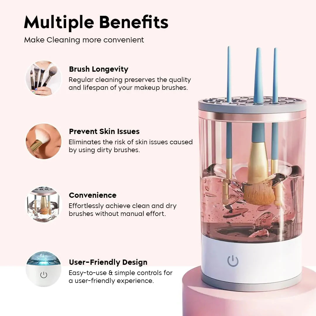 [🔥Flash Sale 49% OFF🔥] 30-second Automatic Makeup Brush Cleaner for Ageless Skin & Pristine Makeup