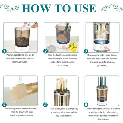 [🔥Flash Sale 49% OFF🔥] 30-second Automatic Makeup Brush Cleaner for Ageless Skin & Pristine Makeup