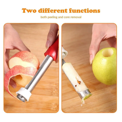 2 in 1 Apple Corer and Peeler - Stainless Steel Fruit Corer